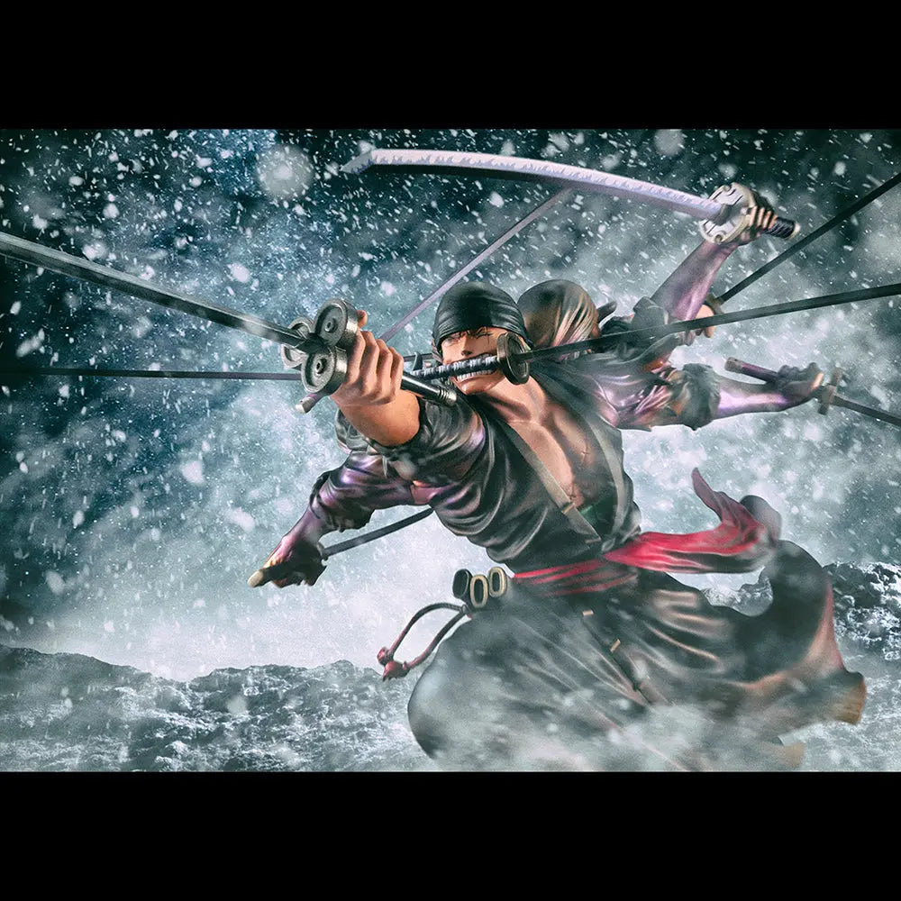Megahouse One Piece Portrait Of Pirates WA-MAXIMUM Roronoa Zoro ver. Demon Spirit Kyuutou-ryuu “Asura” Pom Pom Tina