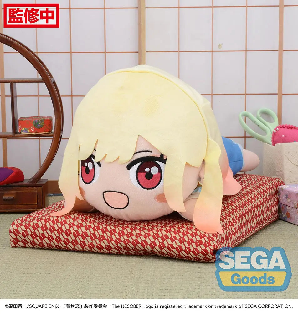 Sega NESOBERI Laying-Down “My Dress-Up Darling" Marin Kitagawa First Measurements LL Plush Pom Pom Tina