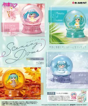 Re-Ment Hatsune Miku Scenery Dome Four Seasons Crystal Ball Pom Pom Tina
