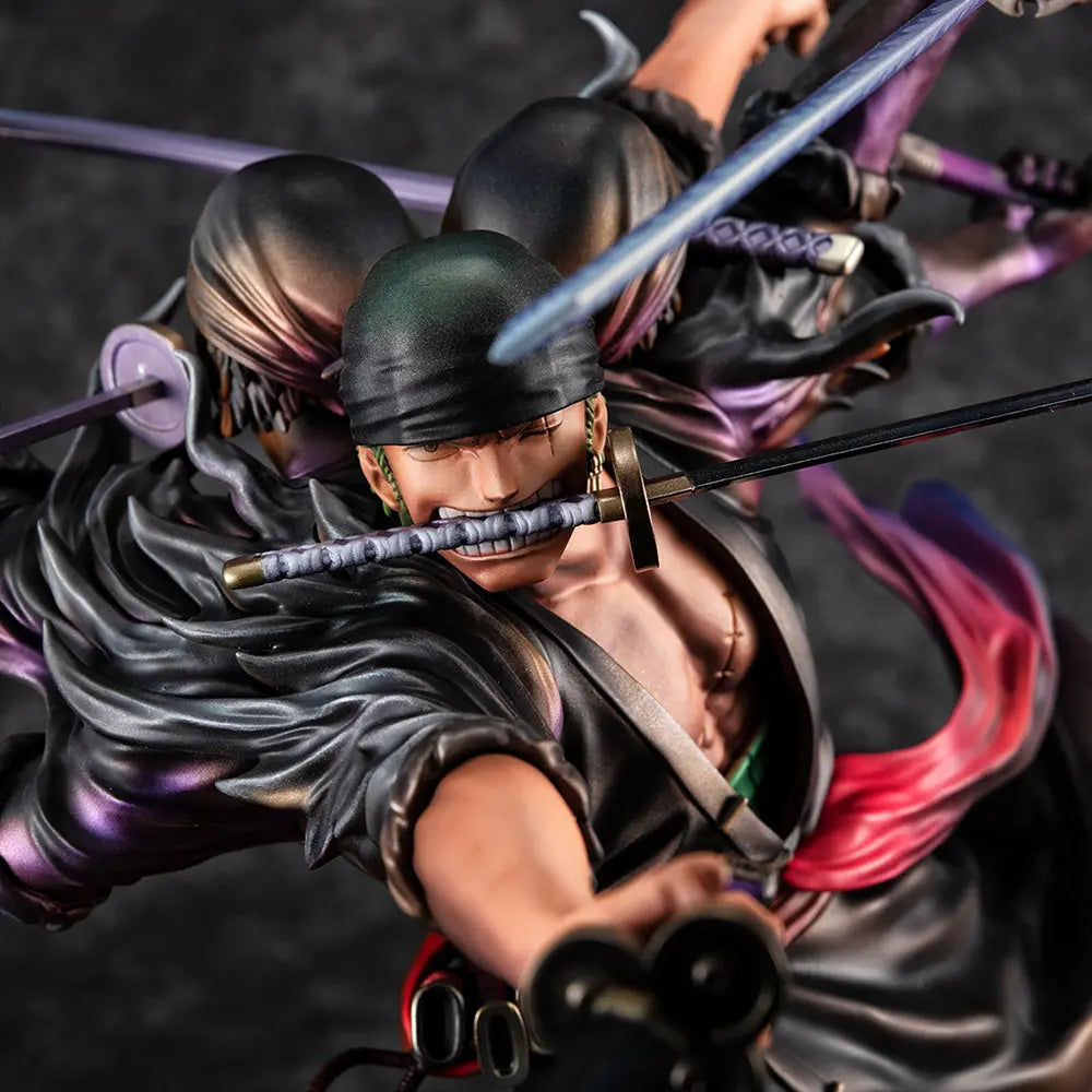 Megahouse One Piece Portrait Of Pirates WA-MAXIMUM Roronoa Zoro ver. Demon Spirit Kyuutou-ryuu “Asura” Pom Pom Tina