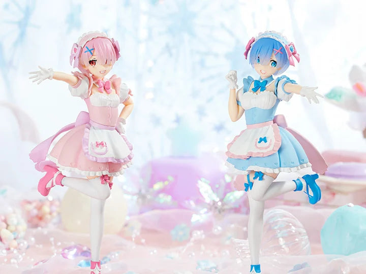 Re:Zero Starting Life in Another World Tenitol Rem & Ram (Yumekawa Maid Ver.) Figure Set (With Bonus)
