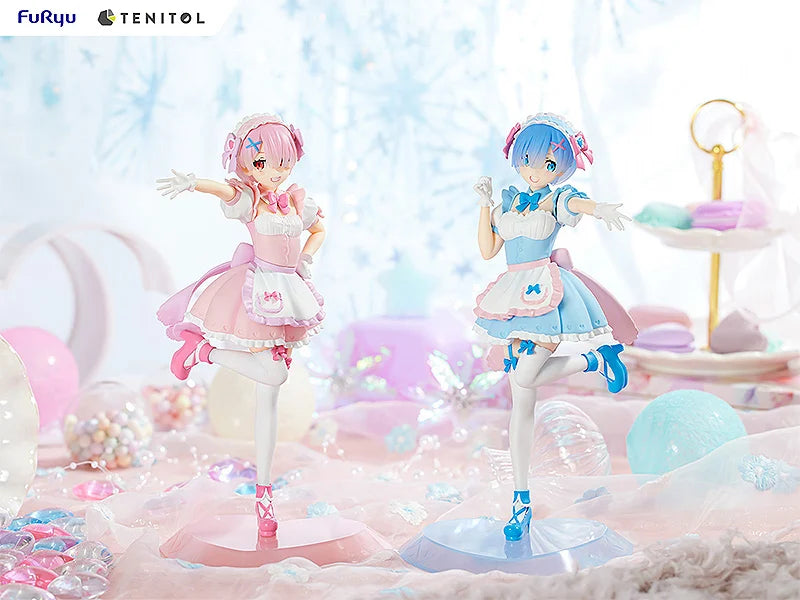 Re:Zero Starting Life in Another World Tenitol Rem & Ram (Yumekawa Maid Ver.) Figure Set (With Bonus)