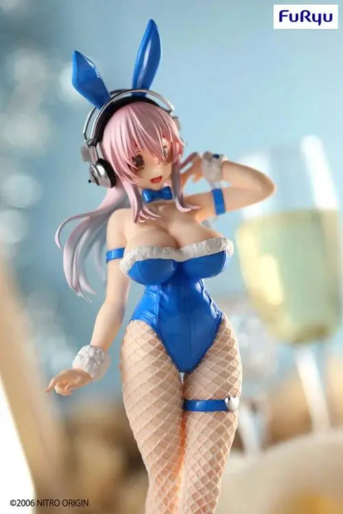 Nitroplus BiCute Bunnies Super Sonico (Blue Rabbit Ver.) Figure Pom Pom Tina