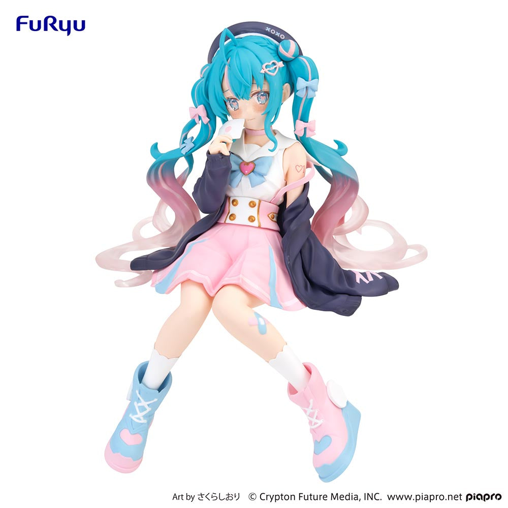 FuRyu Hatsune Miku Love Sailor Noodle Stopper Figure pink color